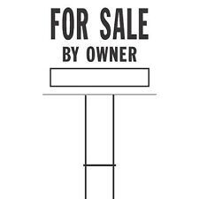 "For Sale By Owner" Sign, Black & White Plastic, 20 x 24-In. -840056