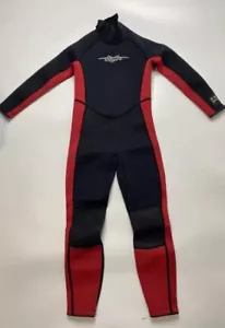 Kids Wetsuit for Boys Black/Red Full Suit Back Zip Size 8 Neoprene Sea Skin - Picture 1 of 2