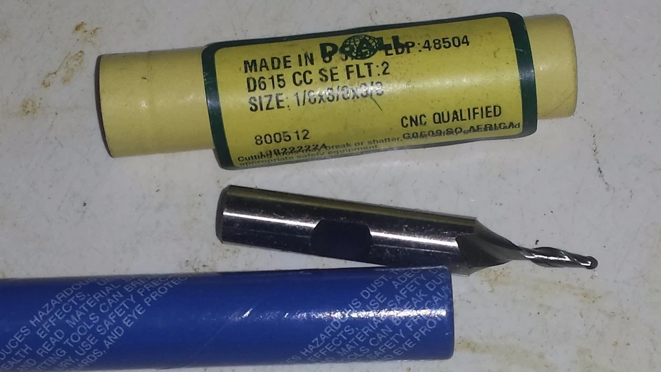 DoAll USA End Mill CNC Qualified 1/8 x 3/8 x 3/8 FLT 2 Style D615 (C-051-2) - Image 1 of 1