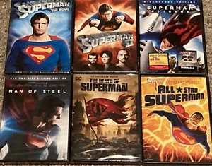SUPERMAN 6 FILM DVD SET BRAND NEW FACTORY 7 DISCS TOTAL SEALED FREE SHIPPING  - Picture 1 of 8