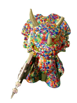 PINTADO A MANO POR EL ARTISTA MUSK YAI Tortugas Ninja Adolescentes Mutantes 7 pulgadas Triceraton Foto 1 de 4