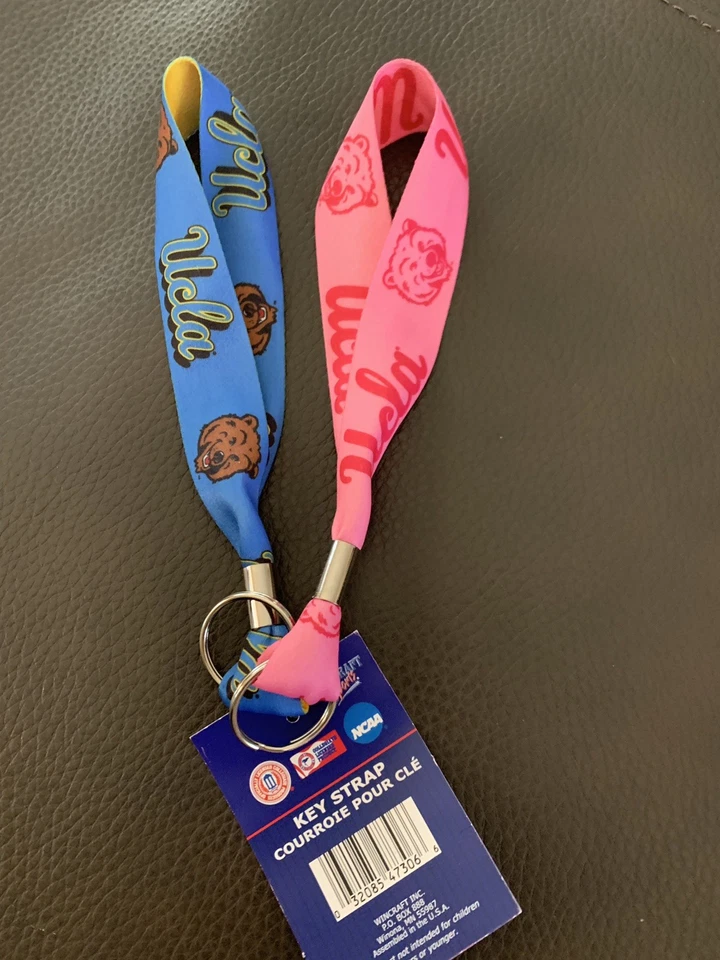 UCLA 7” Key Strap - Set of 2 Blue and Pink - Image 1 of 1