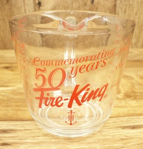 VINTAGE FIRE KING Commemorating 50Years 2 Cup 500mL Glass Measuring Cup 498 -USA - Picture 1 of 5