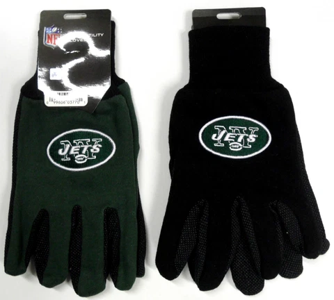 NWT NFL New York Jets No Slip Gripper Utility Work Gloves With 3D Team Logo NEW Cover
