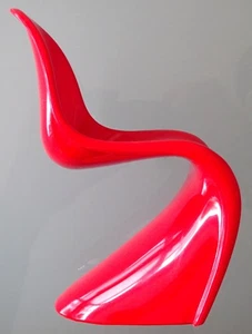 VITRA Design Miniatur, schöner roter PANTON CHAIR, ältere Variante vor 2003, TOP - Bild 1 von 7