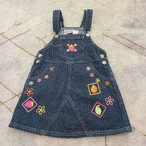 🍓 Y2K 90s Precious Creation Denim Jumper Dress – Size 5 (Kids) - Picture 1 of 5