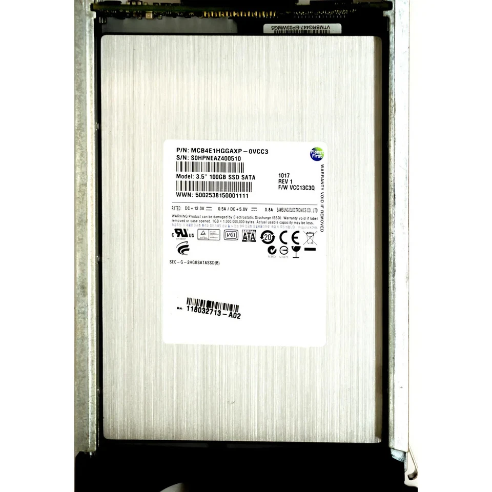 EMC (118032713) 100GB FCAL (LFF) 6Gb/s SSD in Hot-Swap Caddy - Image 1 of 1