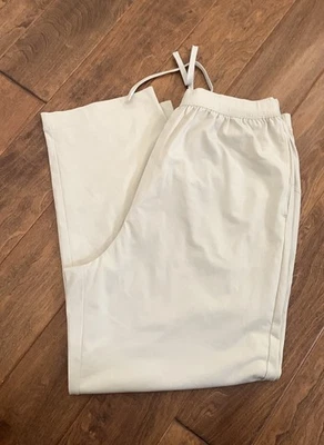 优衣库 Airism 裤子女式大号奶油色直宽腿拉极简主义 — 第 1/4 张图片