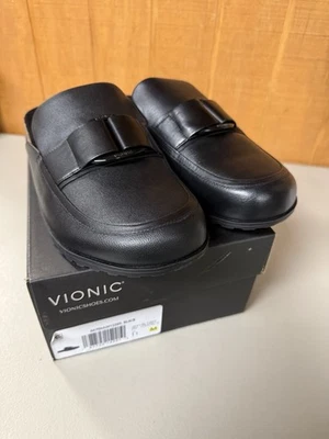 Vionic Leather Buckle Clogs - Jordan SZ 11M Black NEW - Image 1 of 4