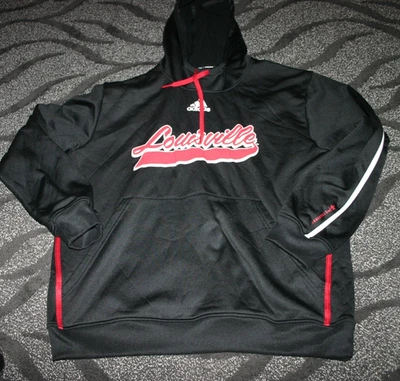 Sudadera con Capucha Negra Emitida por el Equipo de Baloncesto Adidas Louisville Cardinals M Foto 1 de 2