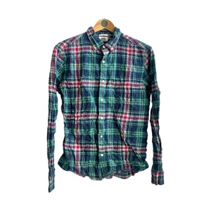 Old Navy Men’s Shirt Slim Fit Check Long Sleeve Multicoloured Size Medium - Picture 1 of 3