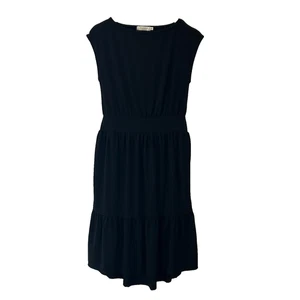 NEW Mododoc Women's XS Cap Sleeve T-Shirt Midi Casual Layer Festival Black Dress - Picture 1 of 4