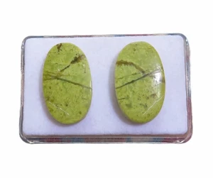 1 paio di cabochon opale verde circa 26,5x15,5 mm n. U34312 - Foto 1 di 1