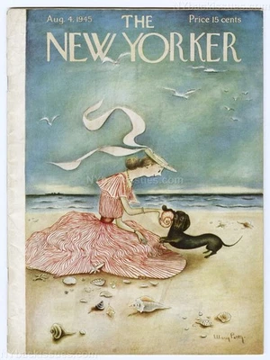 New Yorker magazine August 4 1945 dachshund beach Len Zinberg Charles Addams — 第 1/4 张图片