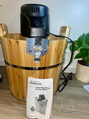 Sunbeam мороженица 4 кварты (ретро стиль) деревянное ведро FRSBWDBK - Изображение 1 из 4