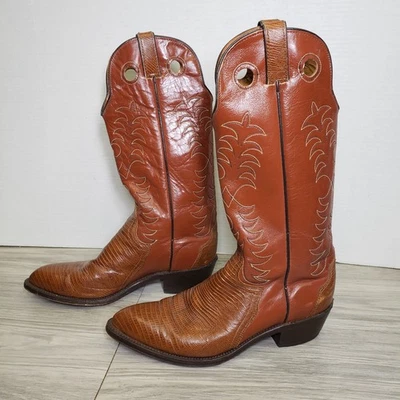 Botas vaqueras Wrangler Western para hombre 10 D cuero marrón hechas en EE. UU. De colección Foto 1 de 4