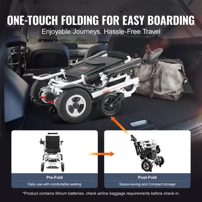 Fauteuil Roulant Électrique Pliable Intelligent Fauteuil Motorisé 136 Kg - Photo 1/4