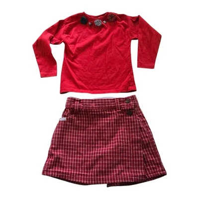 Винтажный Buster коричневая рубашка Lee клетку юбка комплект девочка размер 5/6 - Изображение 1 из 4