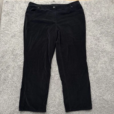 Pantalones retro Y2K para mujer talla grande 24W oscuro academia oficina pana chic elástico Foto 1 de 4