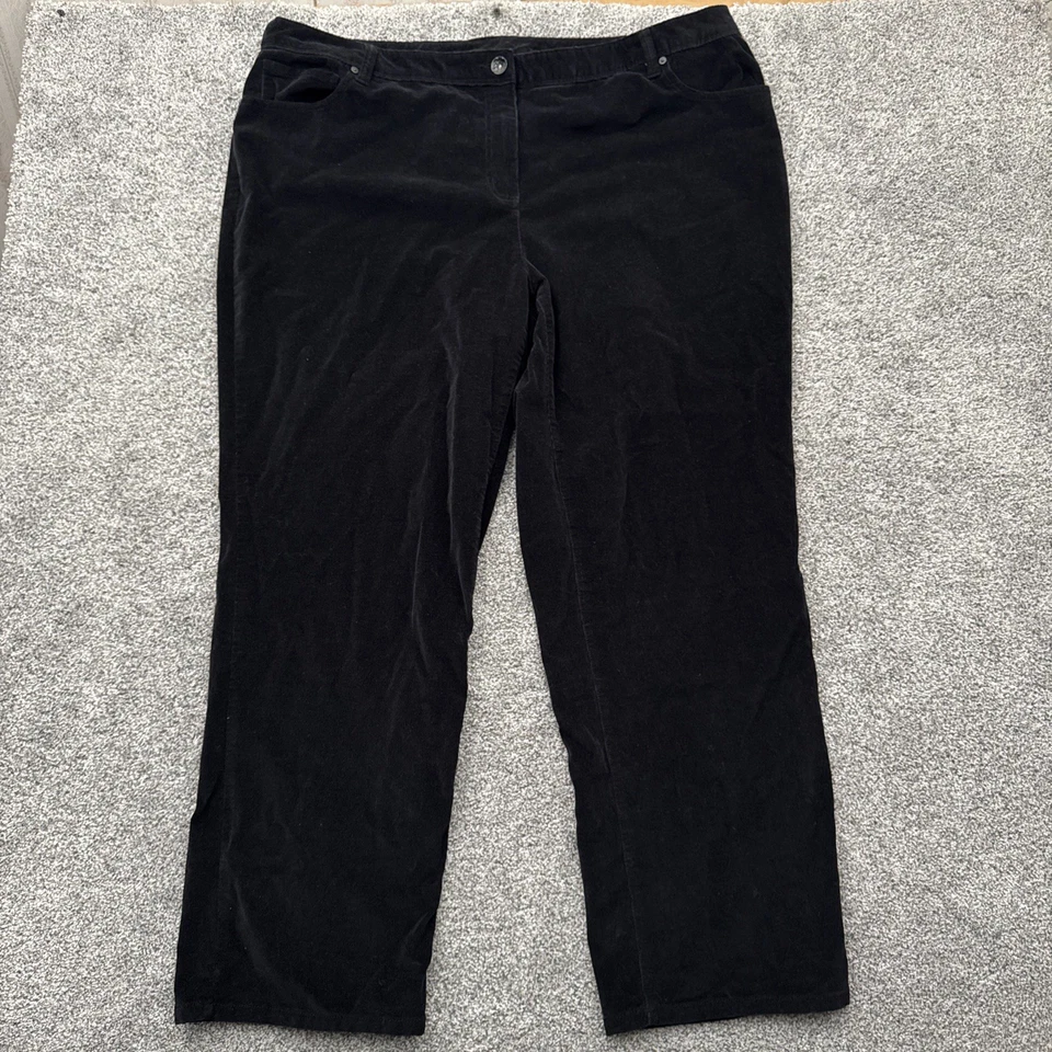 Pantalones retro Y2K para mujer talla grande 24W oscuro academia oficina pana chic elástico Foto 1 de 4
