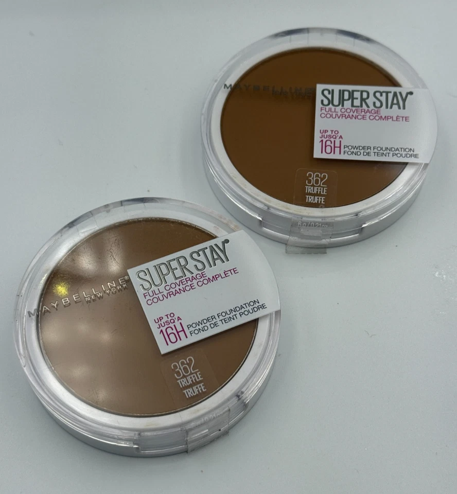 Base en polvo Maybelline Super Stay cobertura completa hasta 16H 362 trufa 2 piezas Foto 1 de 3