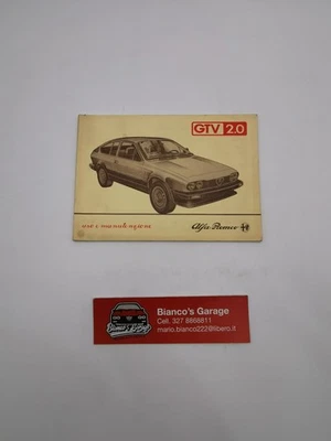 Libretto uso e manutenzione Alfa Romeo Alfetta Gtv 2.0 ultima serie - Immagine 1 di 4