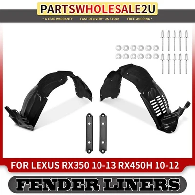 2 piezas forros de guardabarros interiores protector contra salpicaduras delantero para Lexus RX350 10-13 RX450h 10-12 Foto 1 de 4