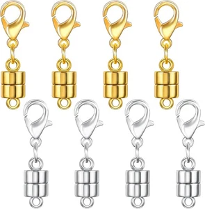8 Pack Magnetic Necklace Clasps and Closures with Lobster Clasp 18K Gold and ... - Picture 1 of 7