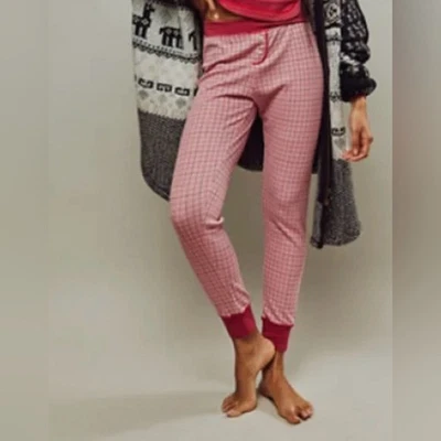 Pantalones de salón pijama a cuadros rosa noche Free People íntimamente fríos talla XS Foto 1 de 4