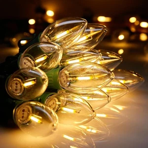 Vintage C9 Christmas Lights Outdoor, 50 Feet 50 LED 50FT, Warm White - Picture 1 of 7