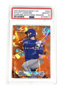 2023 Bowman Draft #SS3 Wyatt Langford Sapphire Selections Orange /25 PSA 10 - Picture 1 of 2