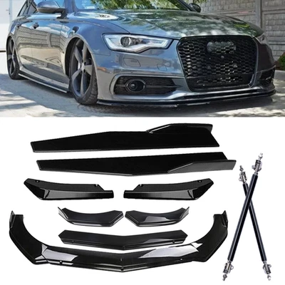 Front Bumper Lip Spoiler Splitter Side Skirt Rear Lip For Audi A6 S6 RS6 Foto 1 de 4