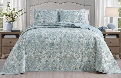 Grand Linen 3-Piece Oversized Lightweight Quilt California King, Multicolor  - Image 1 of 4