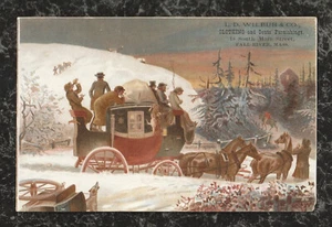 De La Rue viktorianische Sammelkarte Wilbur Clothier Fall River MA Postkutsche 4,75x3 - Bild 1 von 2