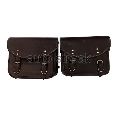 Fit For Royal Enfield Classic Reborn & Meteor 350 Leather Bags Rusty Brown D1 - Image 1 of 4