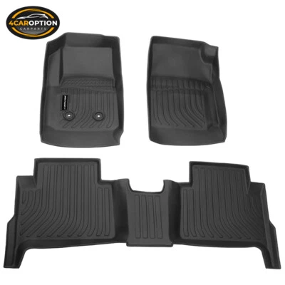 Fit 15-22 Chevy Colorado GMC Canyon Crew Cab 3D TPE All Weather Floor Mats Liner - Image 1 of 4