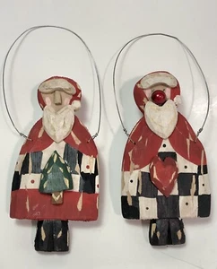 Midwest Of Cannon Falls Ilona Steelhammer Par de Adornos de Papá Noel Arte Popular - Imagen 1 de 6