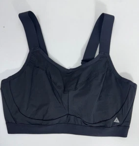 New Ex Chainstore Underwired Black Active High Impact Sports Bra UK 30 - 42 DD-F - Picture 1 of 7