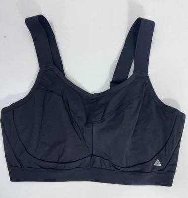 Nuevo Sujetador deportivo Ex Chainstore con aros negro activo de alto impacto Reino Unido 30-42 DD-F Foto 1 de 4