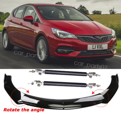 Front Bumper Lip Spoiler Splitter Body Kit+Strut Rods For Vauxhall Vectra Astra Foto 1 de 4