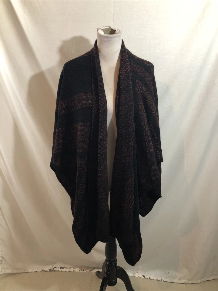 Suéter envolvente Lisa Rinna negro y borgoña - talla única para mujer Foto 1 de 4