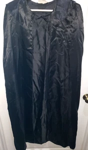 teen boys men BLACK HALLOWEEN CAPE 50 inch long COLLAR PAPER CO nice - Picture 1 of 1