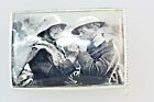 WORLD WAR SOLDIERS IN TRENCH HATS SMOKING VINTAGE ART ENAMEL SILVER VESTA 