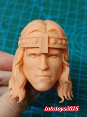 Неокрашенная скульптурная голова варвара Конана 1/6 подходит для фигурок солдатиков 12 дюймов игрушки для тела  - Изображение 1 из 4