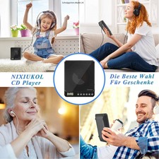 NIXIUKOL Tragbarer CD Player 1500mAh Persönlicher Wiederaufladbar-USB Asnchluss