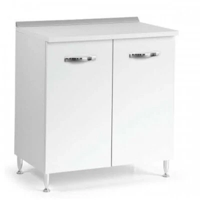 Base per Cucina 80 cm in Legno Bianco Larice Dispensa 2 Ante - Immagine 1 di 4