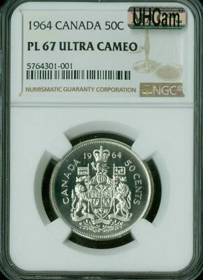 1964 CANADA 50 CENTS NGC PL67 MAC ULTRA HEAVY CAMEO PQ FINEST GRADE SPOTLESS * - Image 1 of 2