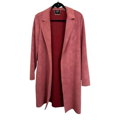 Abrigo Tahari Elegante Rosa Estampado Floral Para Mujer Imitación Cuero Mediano Foto 1 de 4
