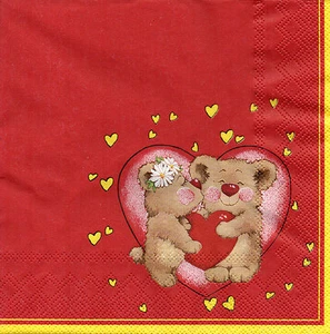 4 Motivservietten Servietten Napkins Tovaglioli Teddy Teddys Liebe (1004) - Picture 1 of 1