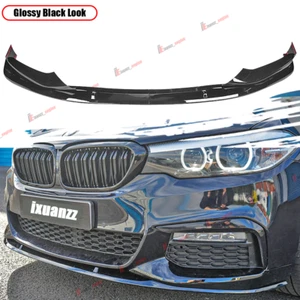For 17-2020 BMW G30 5 Series M Sport Glossy Black Sp Style Front Bumper Lip Kit - Picture 1 of 19